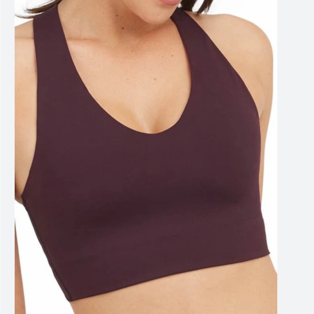SPANX Longline Medium Impact Sports Bra: Jammy Plum Purple